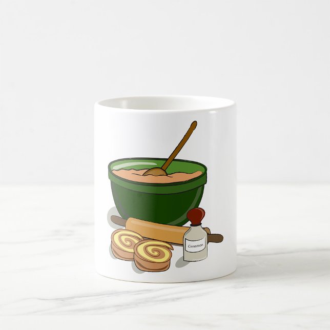 Caneca De Café Cinnamon Roll Baking Ingredientes Cozy Kitchen (Criador carregado)