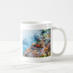Caneca De Café Cinque Terre Italy Watercolor