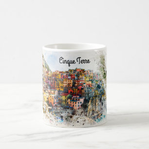Caneca De Café Cinque Terre Liguria Itália Cena de Verão
