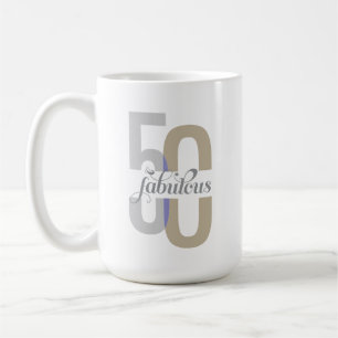 Caneca De Café Cinquenta & Fabuloso Aniversário de 50 anos Elegan