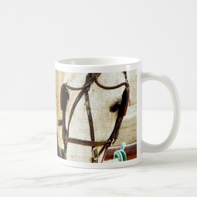 Caneca De Café Cinza Amish Buggy Horse (Direita)