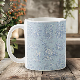 Caneca De Café Cinza azul Elegante de jouy