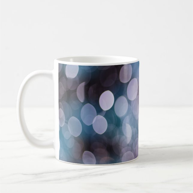 Caneca De Café Cinza azul, fundo abstrato. (Esquerda)