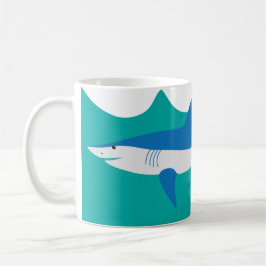 Caneca De Café Cinza Azul Mako Shark Mug
