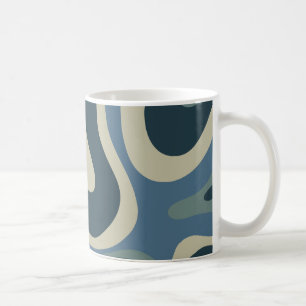 Caneca De Café Cinza azul-padrão de Abstrato de espiral líquida r