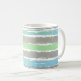 Caneca De Café Cinza Azul Verde Folha de Água Bandeiras