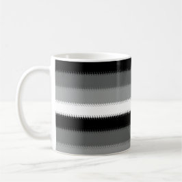 Caneca De Café Cinza Black White Stripes Design