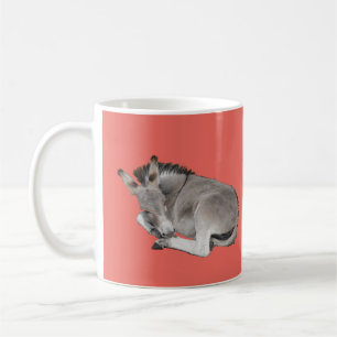 Caneca De Café Cinza Bonita Dormindo Pés Burros