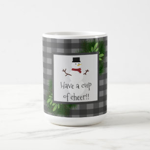 Caneca De Café Cinza Buffalo Xadrez Mug