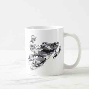 Caneca De Café Cinza Camo traçado em cópia negra