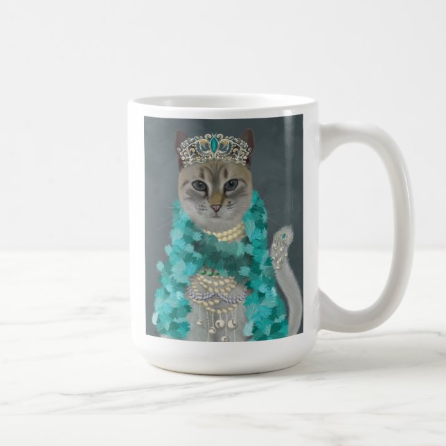 Caneca De Café Cinza Cat | Adornada Com Retrato De Bells (Direita)