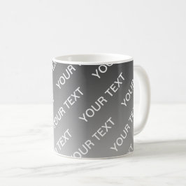 Caneca De Café Cinza (cor mutável) Ombre & Padrão de Texto