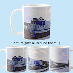 Caneca De Café CINZA CSX Blue Diesel Locomotivas Comboio Café Mu