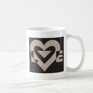 Caneca De Café Cinza de amor em preto