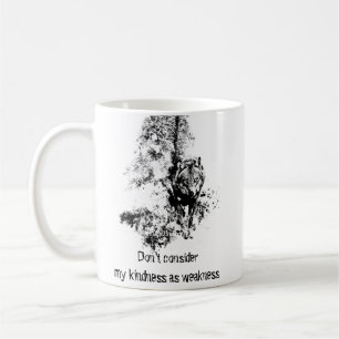 Caneca De Café Cinza de Arte Gráfica Wolf Wildlife Quote