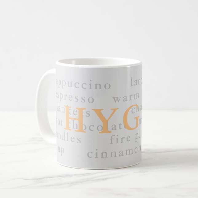 Caneca De Café Cinza de chá de café de hygge perfeito para o inve (Frente Esquerda)