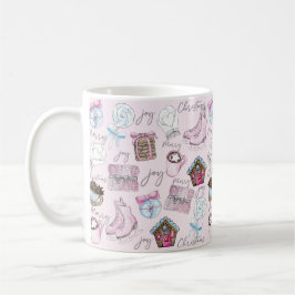 Caneca De Café Cinza de Natal Cor-de-Água Rosa