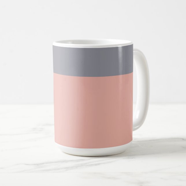 Caneca De Café Cinza e Coral Mug (Frente Esquerda)