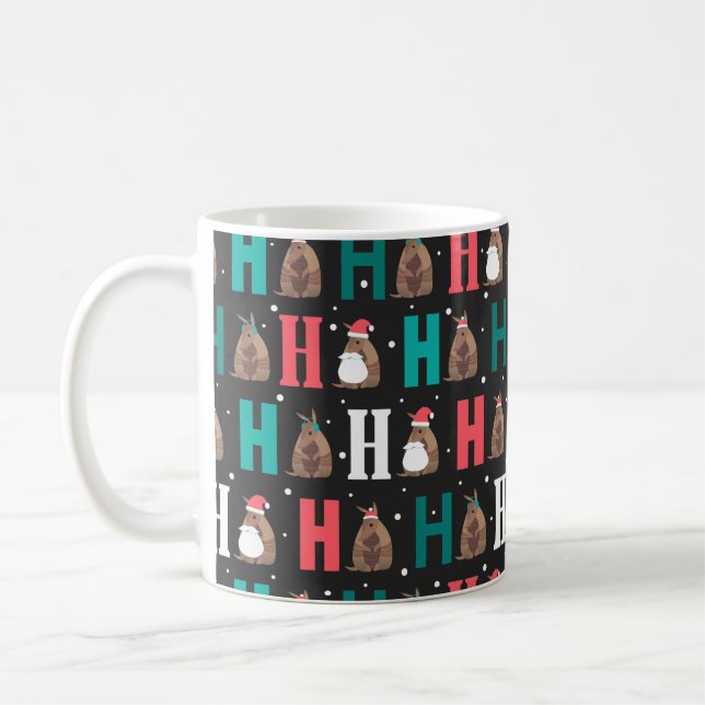 Caneca De Café Cinza Escura Ho Ho Armadillo (Esquerda)