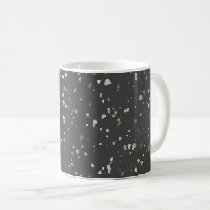Caneca De Café Cinza Escura Moderna Terrazzo