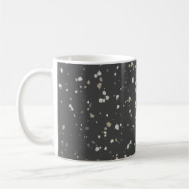 Caneca De Café Cinza Escura Moderna Terrazzo