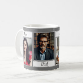Caneca De Café Cinza Escuro da Família Personalizada Pai Filha Fi