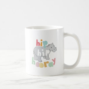 Caneca De Café Cinza Hip Hip Hooray Desenho Hippo