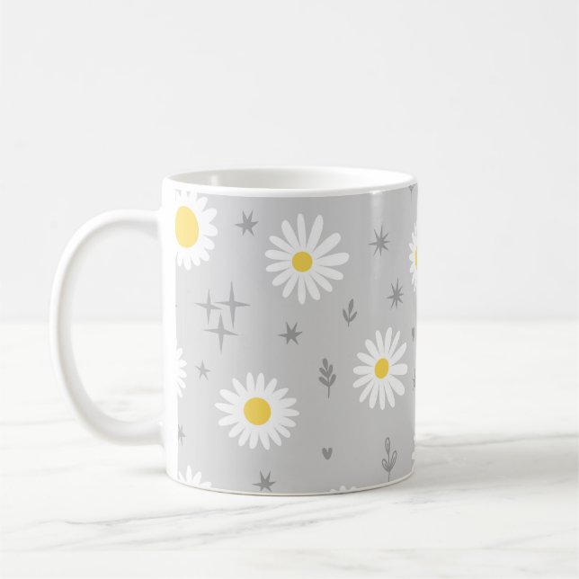 Caneca De Café Cinza margarida (Esquerda)
