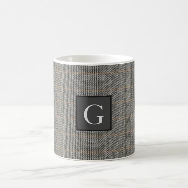 Caneca De Café Cinza Monograma Padrinho de casamento Bestman Casa (Centro)