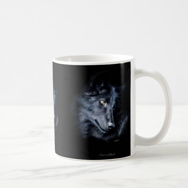 Caneca De Café CINZA NEGRA, WOLF Wildlife Gift Mugs (Direita)