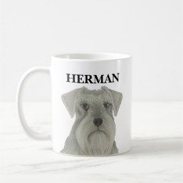 Caneca De Café Cinza personalizada Silver Schnauzer