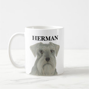 Caneca De Café Cinza personalizada Silver Schnauzer