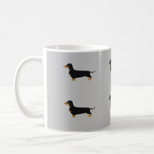 Caneca De Café Cinza preta de daschund