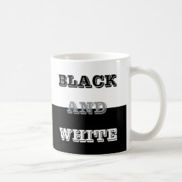 Caneca De Café Cinza Preta Texto Branco E Design de Cores Sólidas