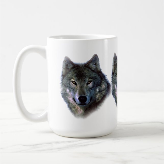 Caneca De Café Cinza Wolf Eyes (Esquerda)