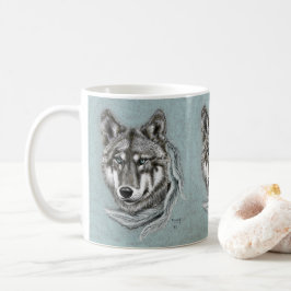 Caneca De Café Cinza Wolf Mug