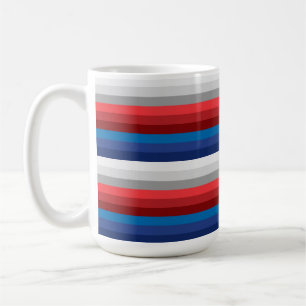 CANECA DE CAFÉ CINZAS AZUIS VERMELHAS