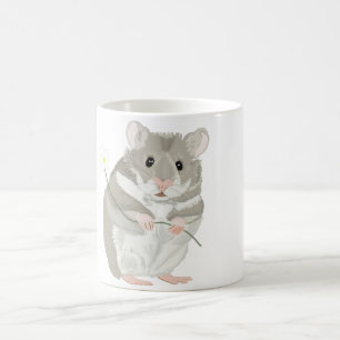 Caneca De Café Cinzas bonitas e Hamster Branco