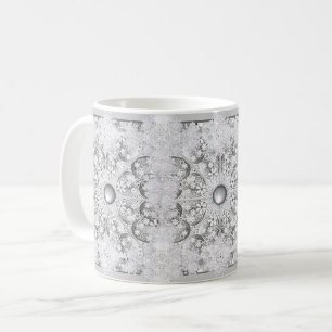 Caneca De Café Cinzas de rendas cerâmicas e flocos de neve