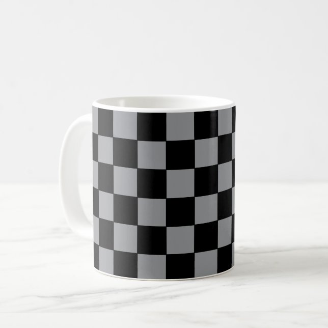 Caneca De Café Cinzas e preto (Frente Esquerda)