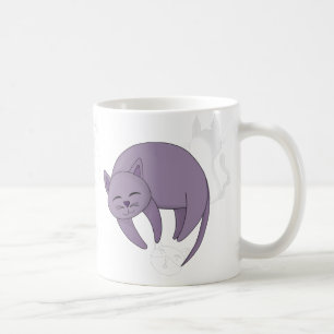 Caneca De Café Cinzas, Gato Dormindo e Gatinhas