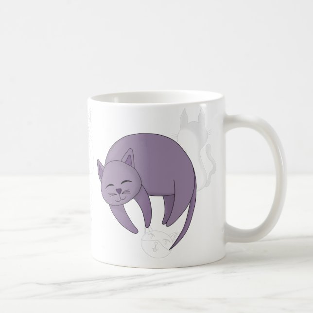 Caneca De Café Cinzas, Gato Dormindo e Gatinhas (Direita)