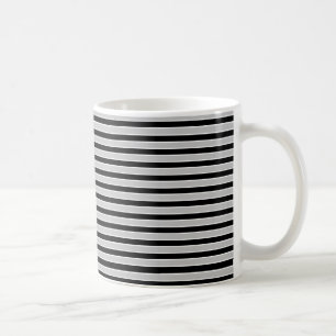 Caneca De Café Cinzas, listras preto e branco