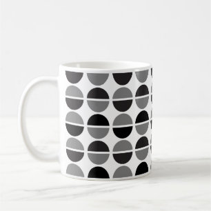Caneca De Café Cinzas pretas Bolinhas brancas Mug para café e ch