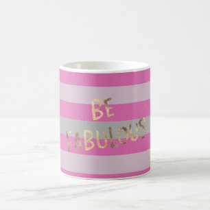 Caneca De Café Cinzas Rosa Banhas Douradas Sejam Fabulosas
