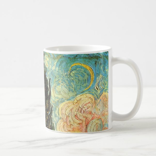 Caneca De Café Ciprestes por Vincent van Gogh (Direita)