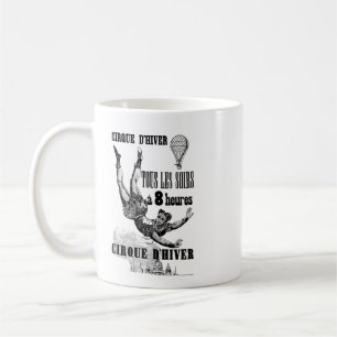 Caneca De Café Circo francês Acrobat com trapeze Vintage Art