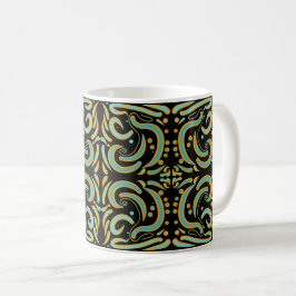 Caneca De Café Circular, Linear And Tapered Shapes Abstract Art