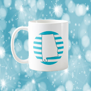 Caneca De Café Circular Retroativo do Estado do Alabama, EUA