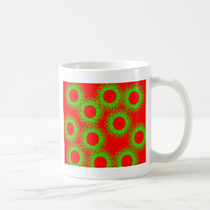 Caneca De Café círculo afortunado da baga vermelha